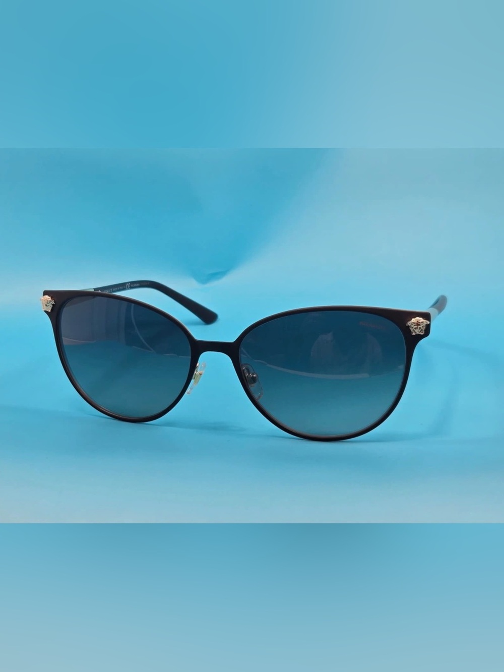 Versace Black Frame Blue Gradient Lens Womenโs Sunglasses